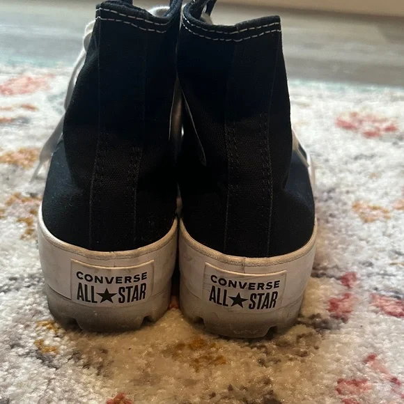 Converse Black High-Top Platform All Star Sneakers - Picture 3 of 5